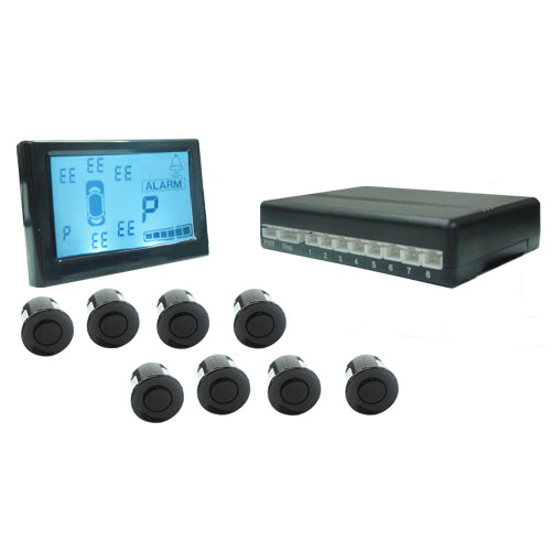 Absolute PS10000 Universal Front Rear Parking Sensor System w/ 8 Black Parking Sensors