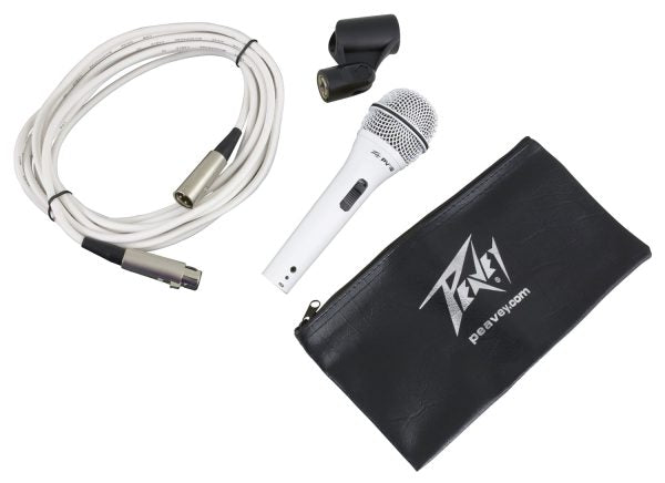 Peavey PV®i 2W Microphone – XLR cable Dynamic Vocal Microphone with XLR Cable - White