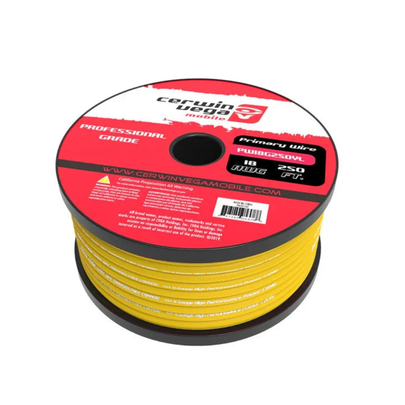 Cerwin Vega PW18G250YL 18 Gauge Primary Wire
