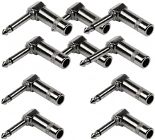 Load image into Gallery viewer, MR DJ QAM10 10-Piece 1/4" Right-Angle Stereo Male Audio Plug Connectors
