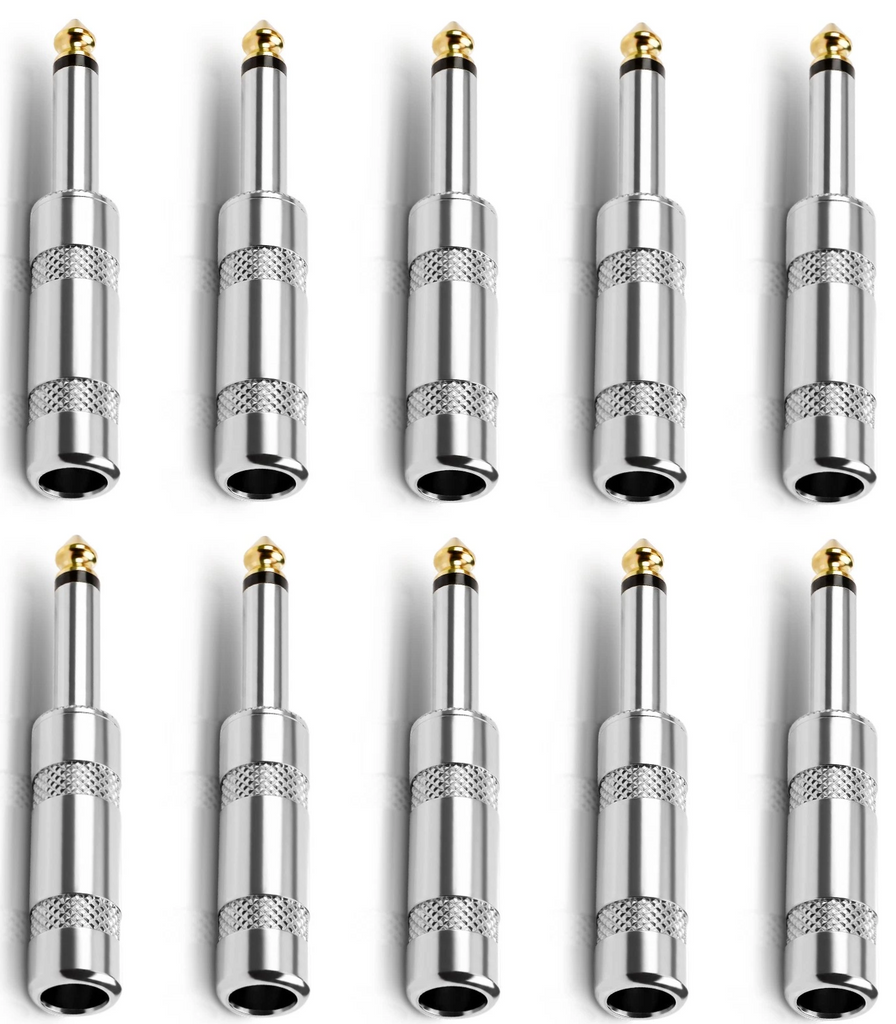 MR DJ QMH10 5 Pair 1/4" Mono Male Speaker Cable Connectors