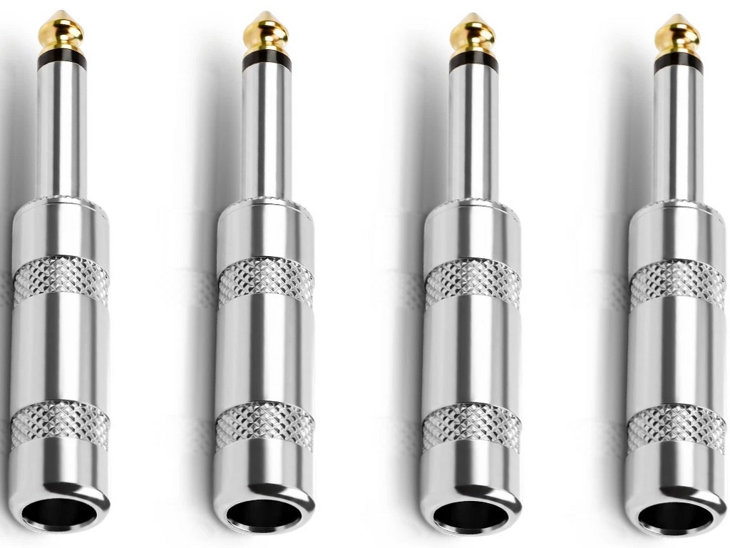 MR DJ QMH4 2 Pair 1/4" Mono Male Speaker Cable Connectors