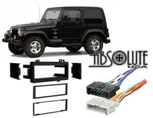 Charger l&#39;image dans la galerie, Absolute Jeep Wrangler 1997-2002 Single DIN Stereo Harness Radio Install Dash Kit