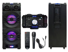 Load image into Gallery viewer, RAZZI PRO GALAXY &lt;br/&gt;Dual 12&quot; Rechargeable PA DJ Speaker / Bluetooth, Light, Echo 12000W
