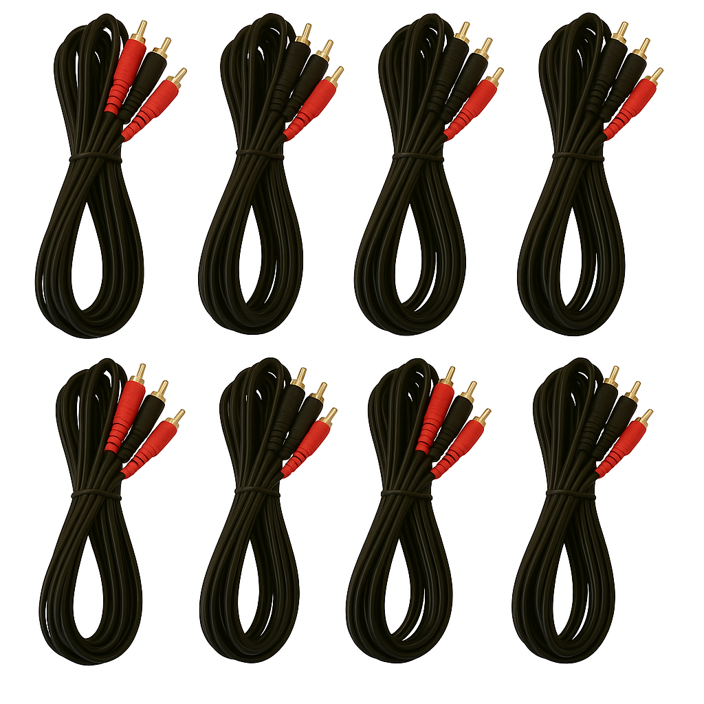 8 Absolute 3' RCA Interconnect Cable Wire Marine Car Amplifier Stereo Home Audio