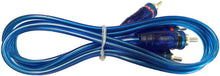 Charger l&#39;image dans la galerie, ABSOLUTE 6 Ft 2 Ch Blue Twisted Car Amp Gold RCA Jack Cable Interconnect