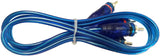 Absolute 3 Ft 2 Ch Blue Twisted Car Amp Gold RCA Jack Cable Interconnect