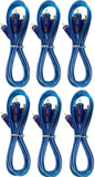 6 ABSOLUTE 6 Ft 2 Ch Blue Twisted Car Amp Gold RCA Jack Cable Interconnect