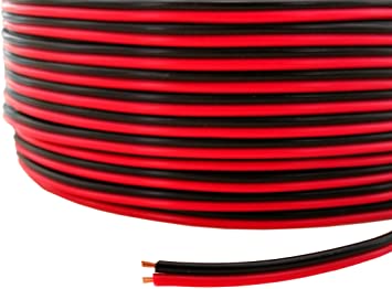 25' Ft. 18 GA Gauge Red Black Stranded 2 Conductor Speaker Wire Car Home Audio