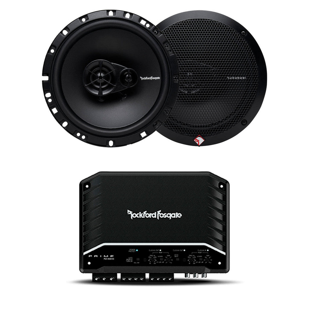 Rockford Fosgate R2-300X4 300 Watts 4-Ch Amplifier + 2 Pairs R165X3 6.5" Speakers