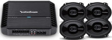 Load image into Gallery viewer, Rockford Fosgate Punch Package w Amplifier &amp; 6x8&quot; Speakers 2 Pair P1683 6&quot; x 8&quot; 3Way Coaxial Car Speakers + P400X4 4Channel Class AB Full Range Amplifier + 2 Pair Speaker Adapter Harnesses