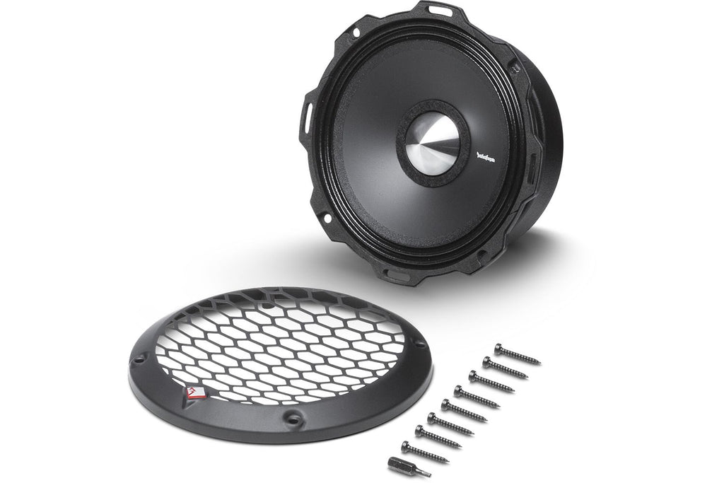 2 Rockford Fosgate PPS4-6 6.5" 400W 4-Ohm Midrange Car Audio Speaker Pair with Fiber Reinforced Paper Cone and Stamp Cast Aluminum Frame