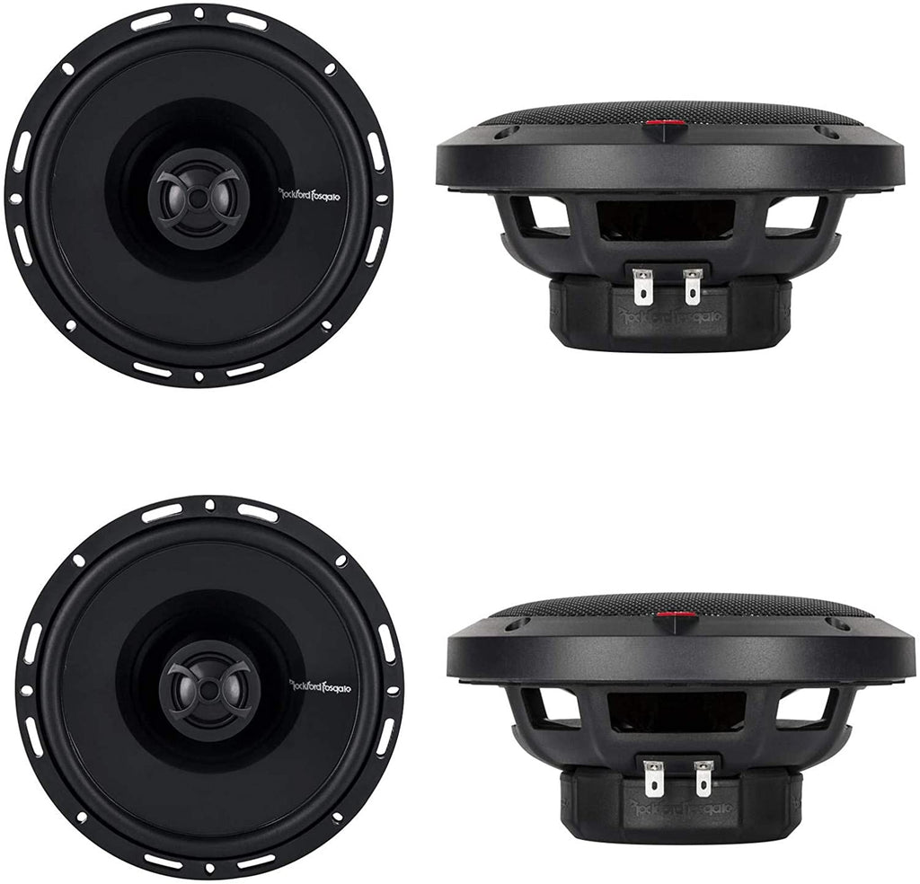 2 Rockford Punch P1650 Speaker 220W Max 6.5" 2-Way P1 Punch Series Coaxial Speakers w/ PEI Dome Tweeter