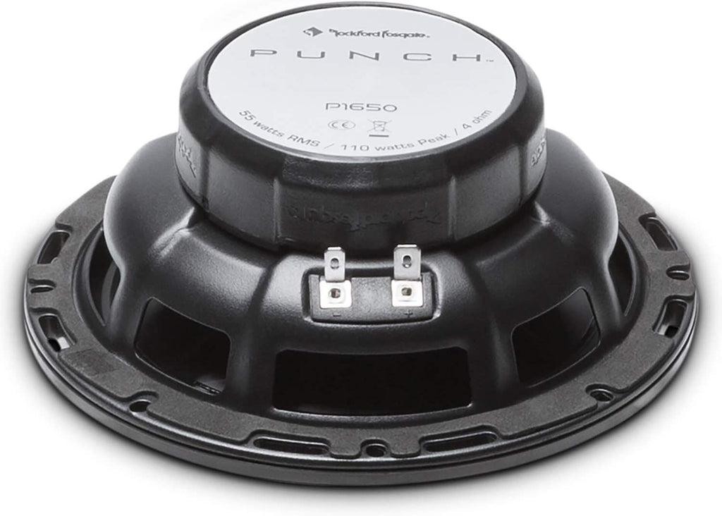 2 Rockford Punch P1650 Speaker 220W Max 6.5" 2-Way P1 Punch Series Coaxial Speakers w/ PEI Dome Tweeter