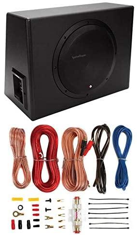 Rockford Fosgate P300-12 300W 12" Single Powered Sealed Enclosure Amp +8 Ga Kit