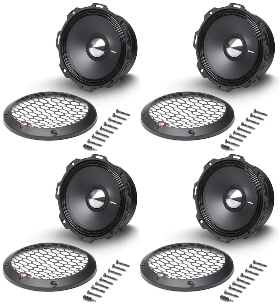 4 Rockford Fosgate PPS4-8 6.5" 1000 Watt 4-Ohm Midrange Car Loudspeakers Speaker