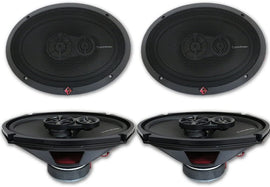 2 Pair Rockford Fosgate R169X3 6x9 3-Way Car Audio Coaxial Speakers 6