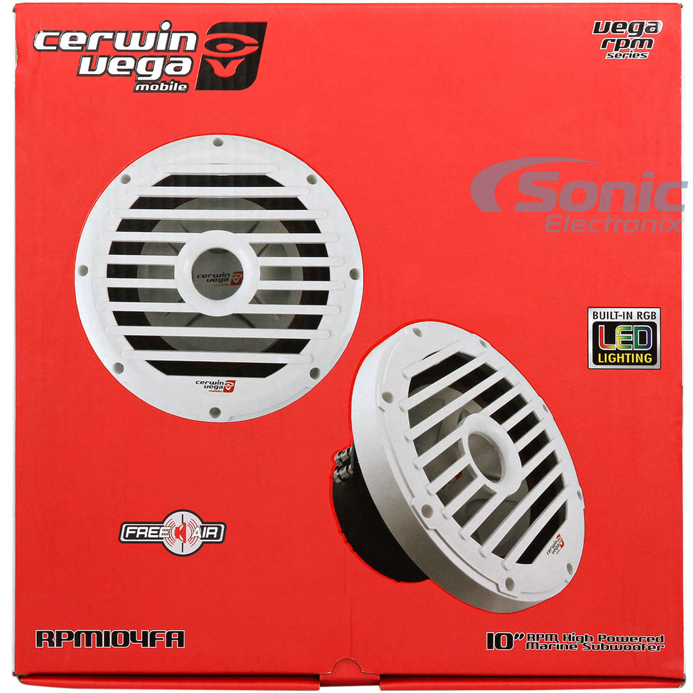 Cerwin Vega RPM104FA RPM Series 10" SVC Marine Subwoofer w/White Grill (Free Air)