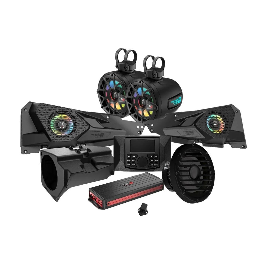 Cerwin Vega RPMRZRKD23 2014+ RZR XP Complete Audio Kit with 6 Ch Digital Amplifier, CMR3 Media Audio Player, 6.5” 2-Way Tower Speaker System and 10” Sealed Marine Subwoofer