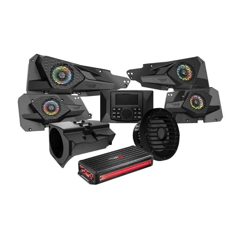 Cerwin Vega RPMRZRKD42 2014+ RZR XP Complete Audio Kit with 6 Ch Digital Amplifier, 10” Sealed Marine Subwoofer and CMR3 Media Audio Player