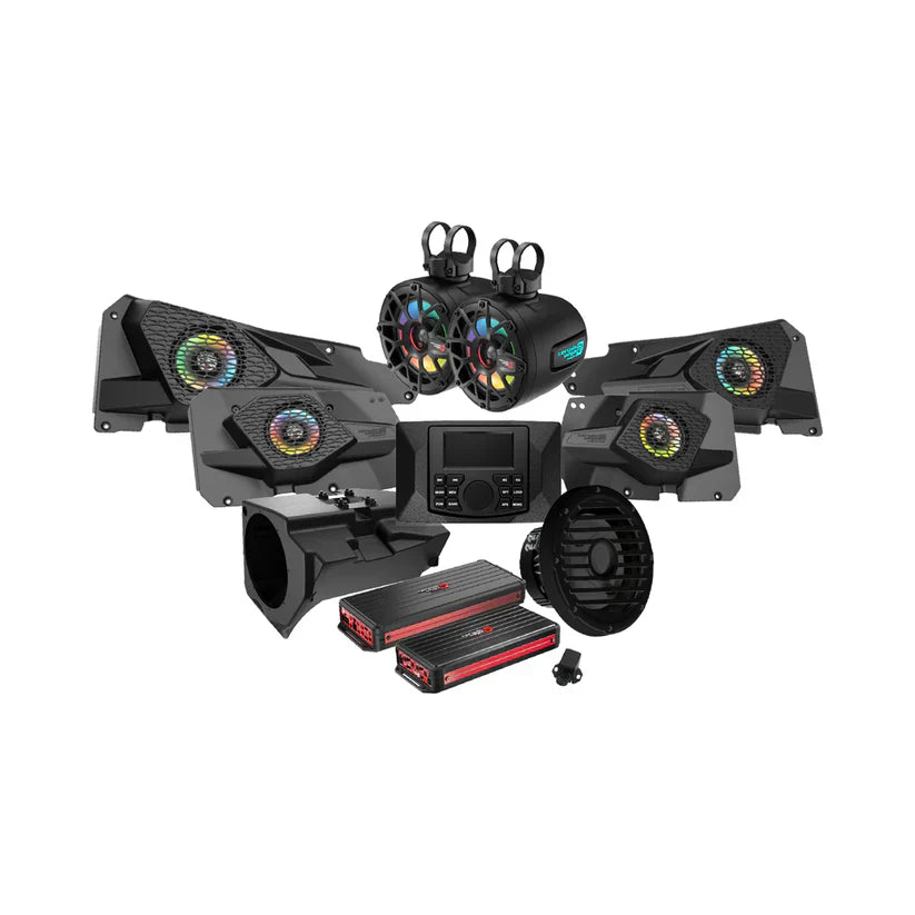 Cerwin Vega RPMRZRKD43 2014+ RZR XP Complete Audio Kit with 6 Ch & 1 Ch Digital Amplifier 10” Sealed Marine Subwoofer, 6.5” Tower Speaker System, and CMR3 Media Audio Player