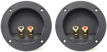 Load image into Gallery viewer, 2 Absolute USA RST-450 4&quot; Terminal Cup &lt;br/&gt;4-Inch Double Binding Round Gold Plate Push Spring Loaded Banana Jacks Double Post Speaker Box Terminal Cup