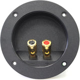 Absolute USA RST-450 4-Inch Round Gold Push Spring Loaded Jacks Double Binding Post Speaker Box Terminal Cup