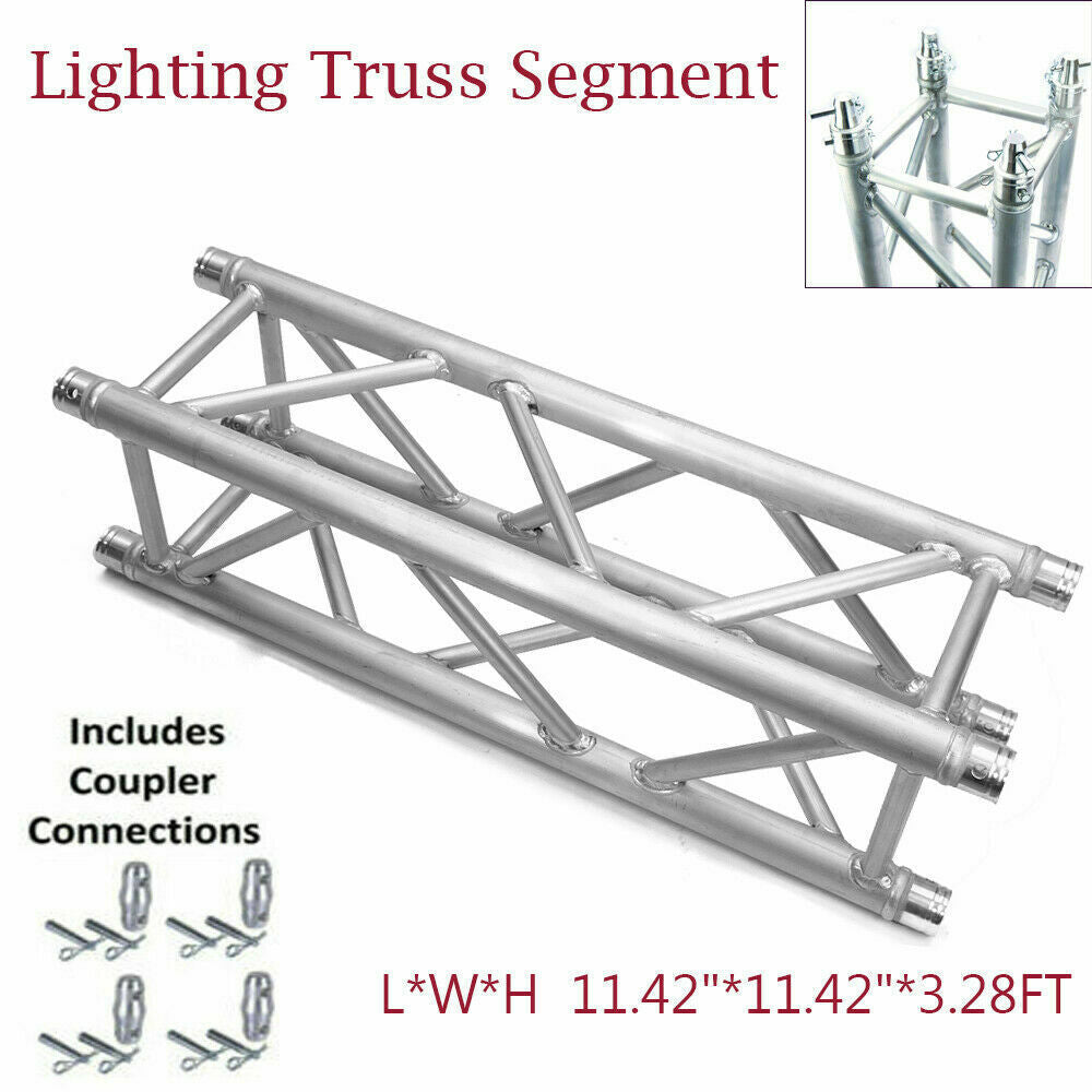 MR DJ 1M 3.28ft Straight Square Aluminum Truss Segment for Pro Audio Lighting + 4 coupler connections