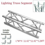 MR DJ 1M 3.28ft Straight Square Aluminum Truss Segment for Pro Audio Lighting + 4 coupler connections