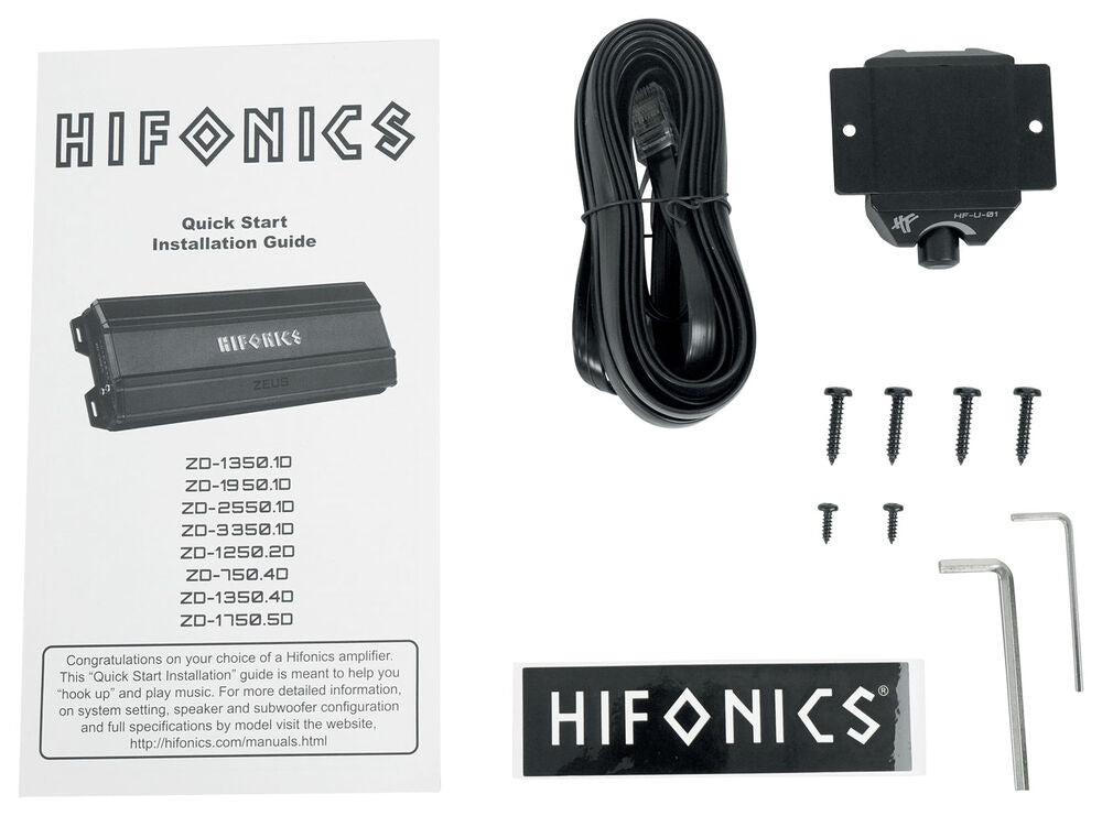 Hifonics ZD-3350.1D 3350 Watt RMS Mono Amplifier 1 Ohm Car Audio Class-D Amp + 4 Gauge Amp Kit