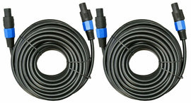 2 MK Audio MKSSM50 Speakon Male to Speakon Male 50 Ft. True 12 Gauge Wire PA DJ Pro Audio Speaker Cable