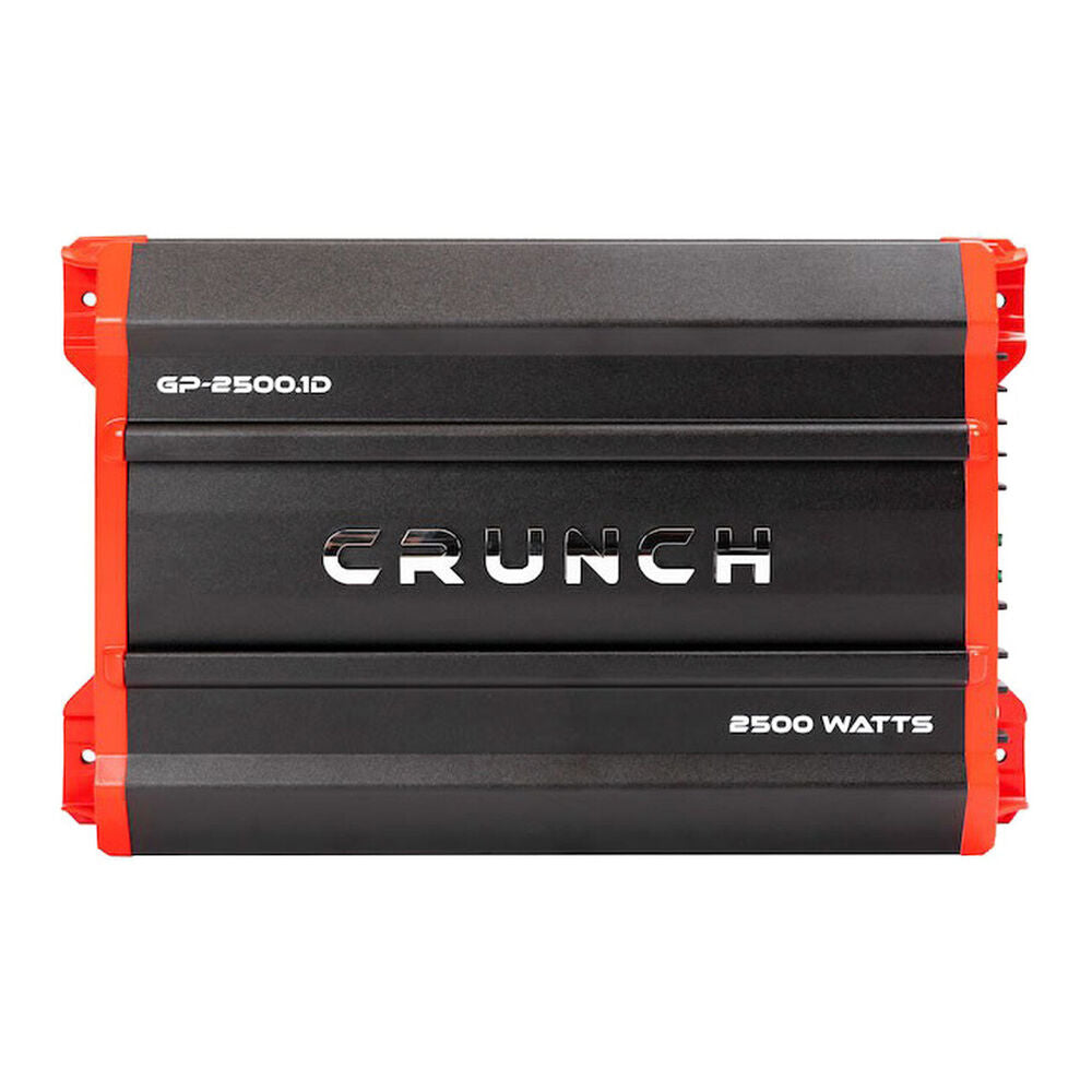 Crunch Ground Pounder GP-2500.1 2500W Max Monoblock Subwoofer Class AB 2500 Watts Car Amplifier with Absolute Magnet Phone Holder Bundle