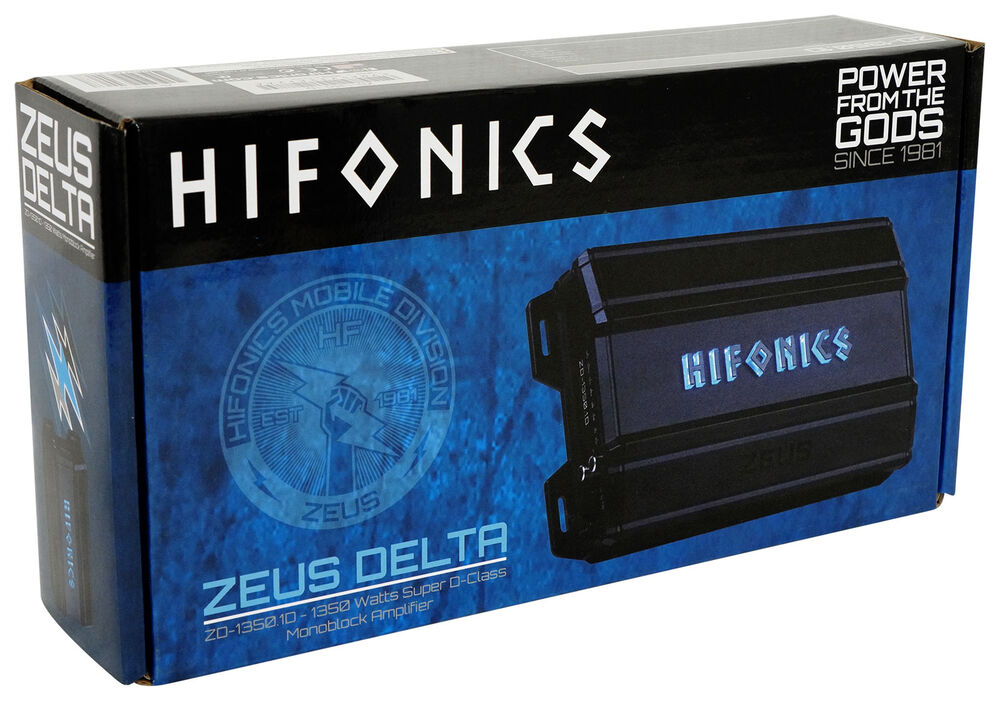 Hifonics ZD-1350.1D 1350 Watt Mono Amplifier 1 Ohm Car Audio Class-D Amp + 4 Gauge Amp Kit