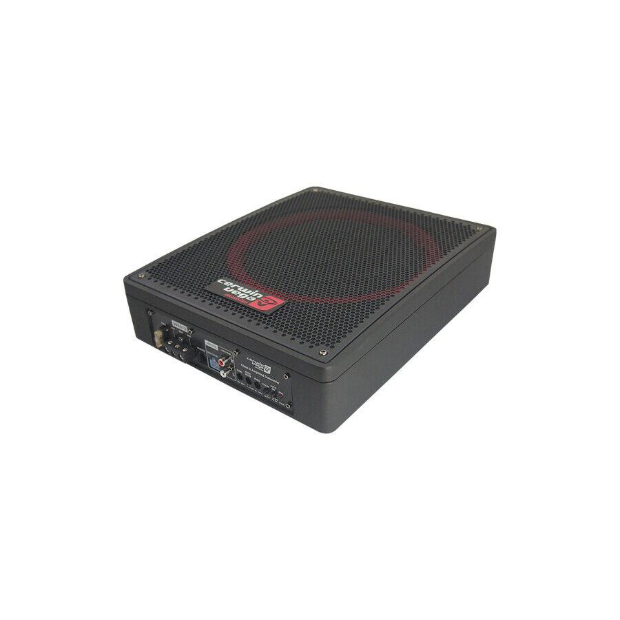 Cerwin Vega VPAS12-12 Shallow Mount Sealed Powered 600W Subwoofer Enclosure + 4 Gauge Amp Kit Bundle