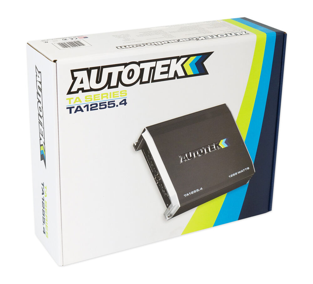 Autotek TA-1255.4 1200 Watt 4 Channel High-Performance Car Audio Amplifier with Absolute KIT4 4 Gauge Amp Kit