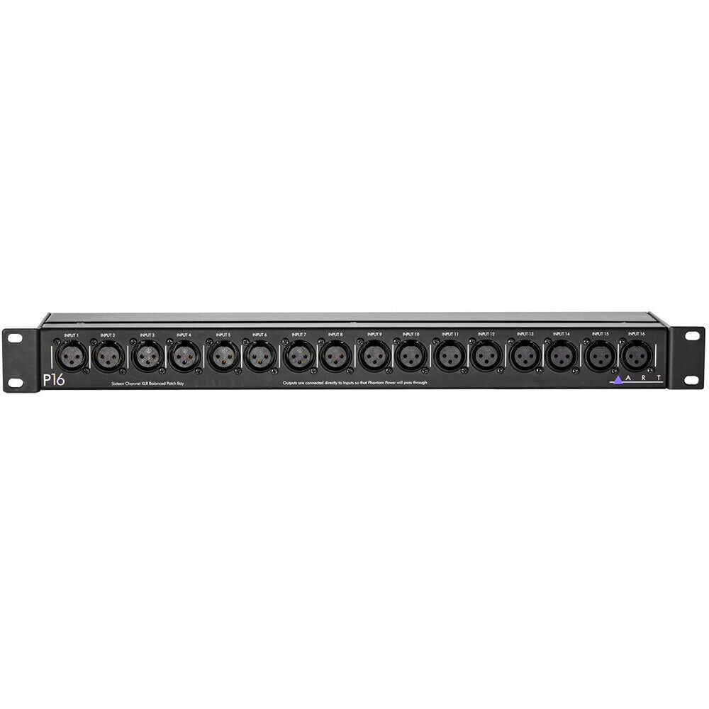 ART Audio P16 Rackmount 16-Ch Balanced XLR Patch Bay Passive Interface Patchbay