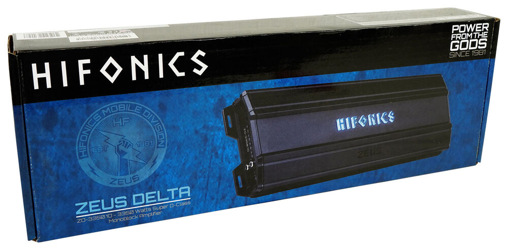 Hifonics ZD-3350.1D 3350 Watt RMS Mono Amplifier 1 Ohm Car Audio Class-D Amp + 4 Gauge Amp Kit