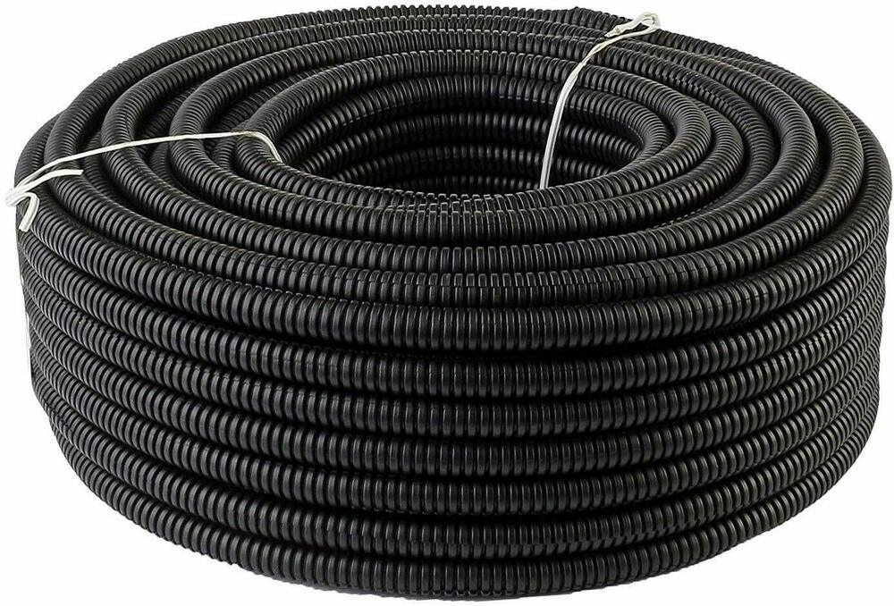 XP Audio XSLT10-100 100 Ft. 1" Split Wire Loom Conduit Polyethylene Tubing Black Color Sleeve Tube