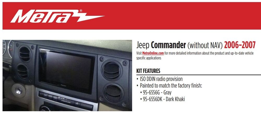 Metra 95-6556G Gray 2006 2007 06 07 JEEP Commander Car Radio Stereo Installation Dash Kit