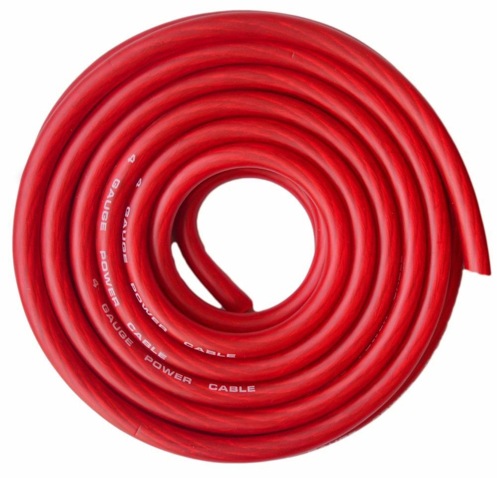 4 Gauge 25 Feet CCA Red Flex Power Wire Strands High Voltage Marine Cable