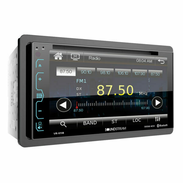 Soundstream VR-65B 6.2" Double-DIN Bluetooth DVD/CD/AM/FM In-Dash Car Stereo