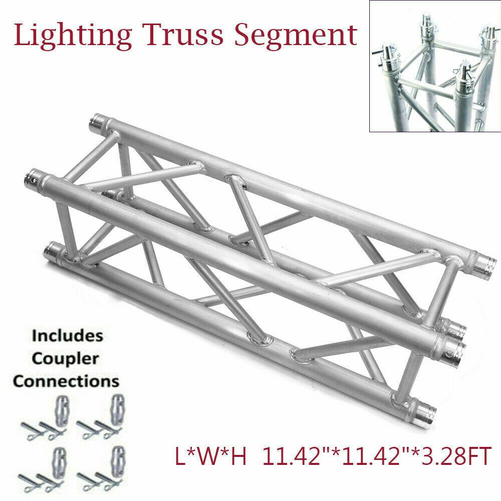 MR Truss 1 Meter (3.28ft) Straight Square Aluminum Truss Segment for Pro Lighting + 4 Coupler Connections