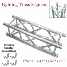 Load image into Gallery viewer, MR Truss 1 Meter (3.28ft) Straight Square Aluminum Truss Segment for Pro Lighting + 4 Coupler Connections