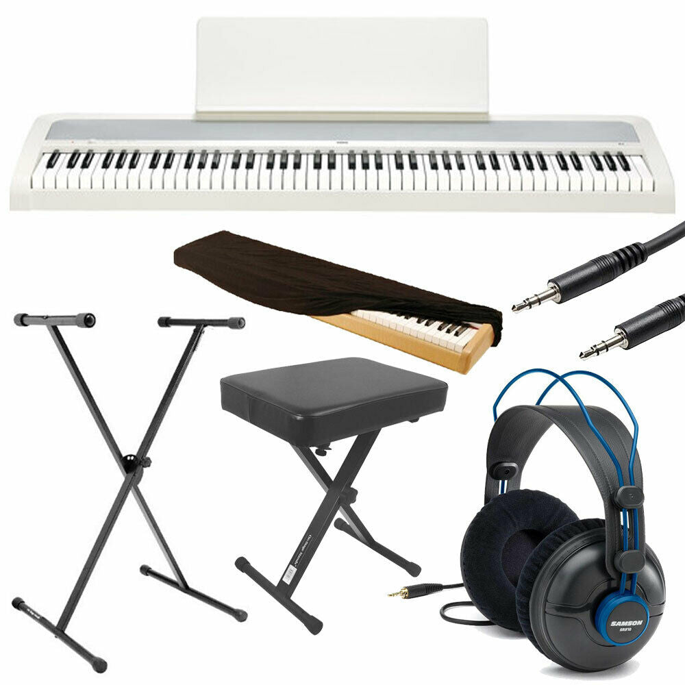Korg B2 88-Key Digital Piano + Samson SR970 Headphones + Stand/Bench Pak + Dust Cover + Cable