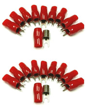 Charger l'image dans la galerie, 20pcs 4 Gauge Crimp Silver SPADE FORK Terminals Connector Wire Cable RED Boots
