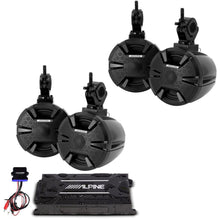 Charger l&#39;image dans la galerie, Alpine PSS-SX01-PWR 4 6.5&quot; Wakeboard Tower Speakers + Amplifier KTA-30FW+Bluetooth For ATV/UTV/RZR