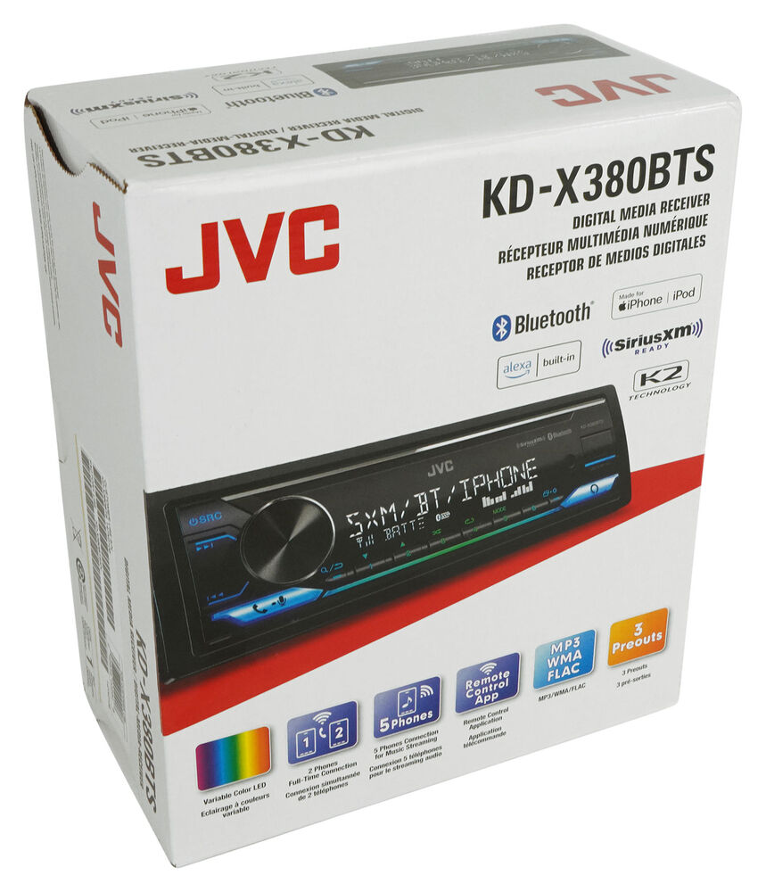 JVC KD-X380BTS Bluetooth Receiver Stereo XM Ready Fits 87-95 JEEP WRANGLER YJ