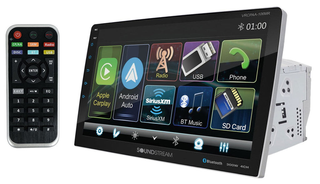 Soundstream VRCPAA-106M 10″ Mechless Headunit w/ Apple CarPlay & Android Auto