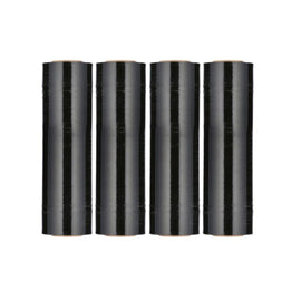 4 Rolls BLACK Hand Pallet Shrink Wrap Plastic Stretch Film 18