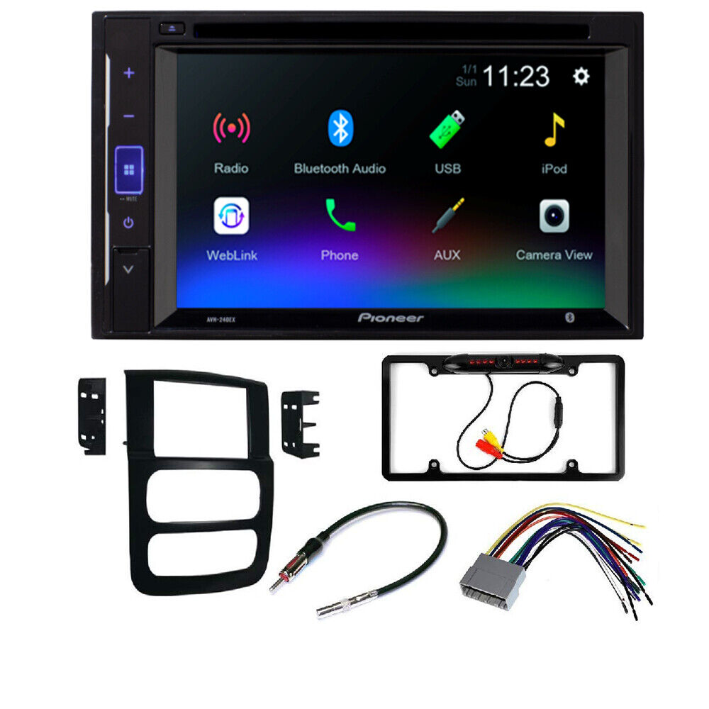 Pioneer AVH-241EX Double DIN DVD Camera Dash install Kit Fit Dodge RAM 1500 2002-05